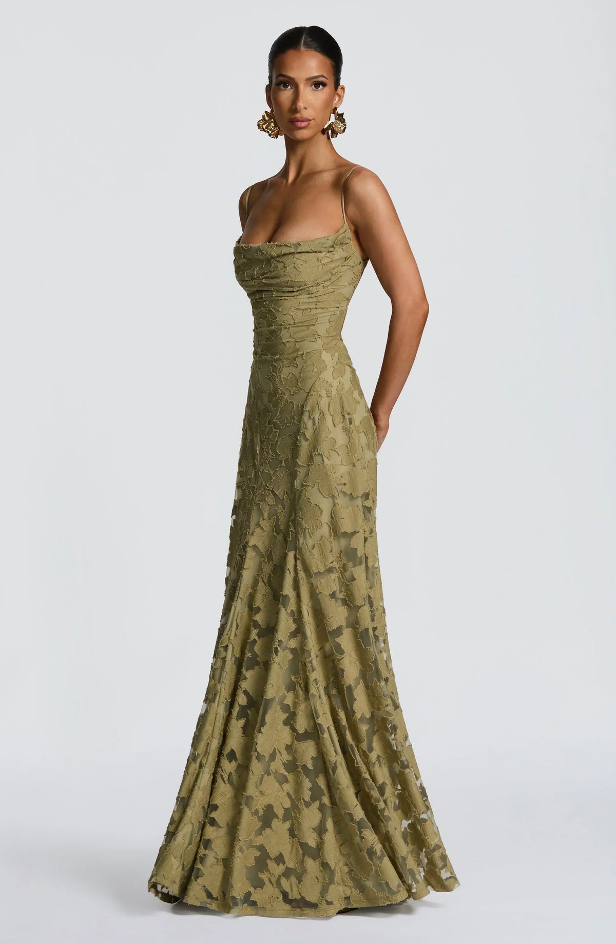 Roserow | Women’s Elegant Draped Maxi Dress