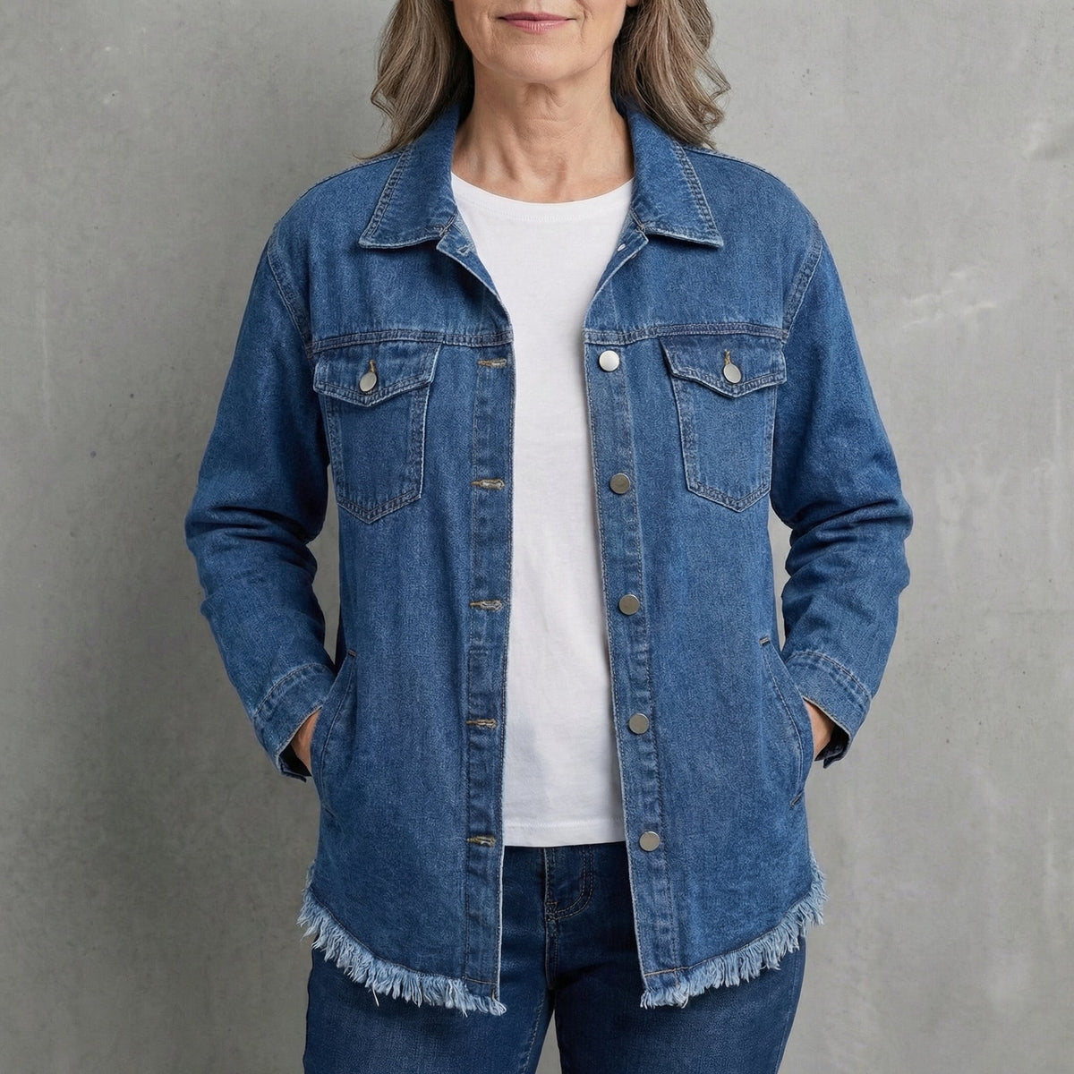Madison | Women's Casual Frayed-Hem Jacket