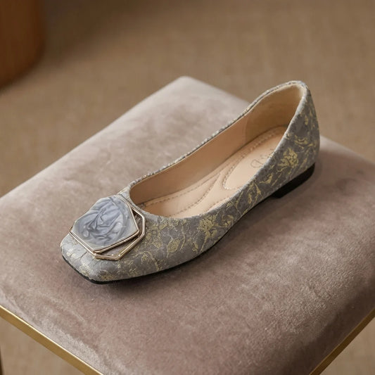 Roserow | Women’s Elegant Square-Toe Ballet Flats