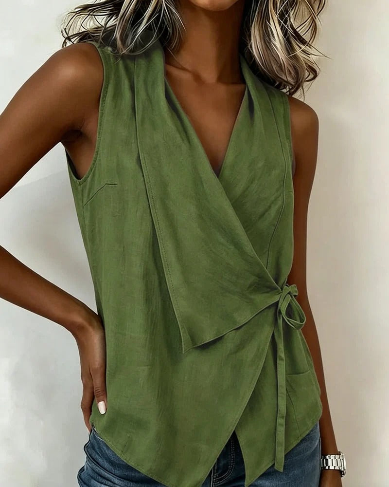 Sophie | Women’s Sleeveless Wrap-Front Blouse