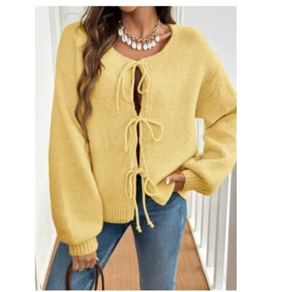 Roserow | Women’s Tie-Front Knit Cardigan