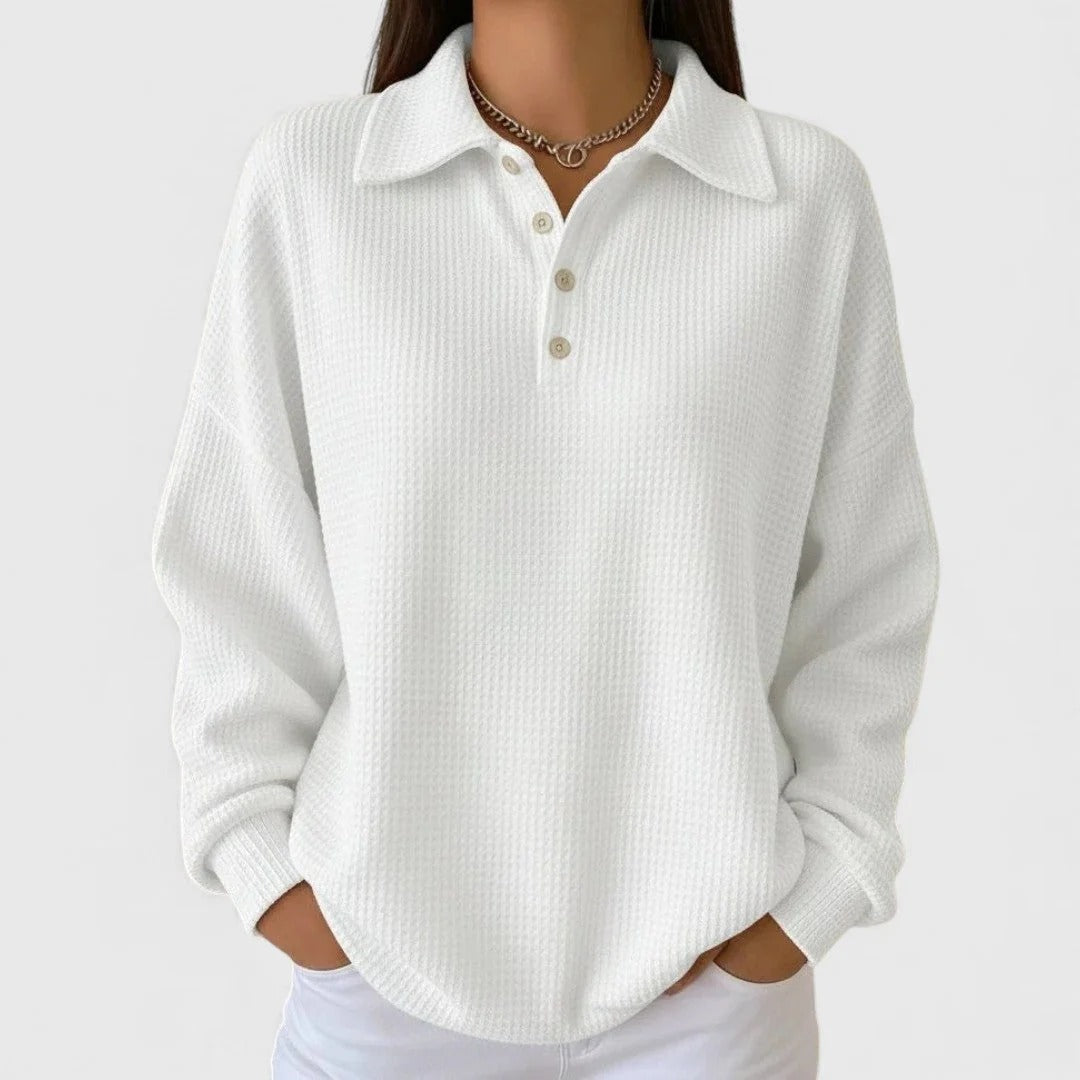 Madeline | Women’s Relaxed Collared Knit Pullover
