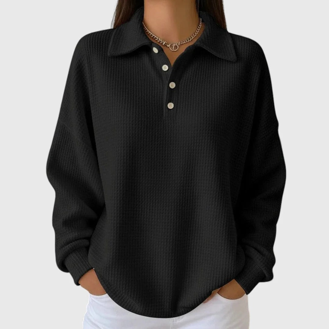 Madeline | Women’s Relaxed Collared Knit Pullover
